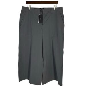 NWT Lafayette 148 Bi-Stretch‎ Pima Cotton Fulton Cropped Pant Rock 14 Minimalist